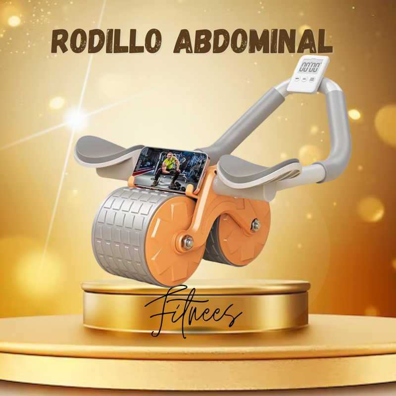 RODILLO ABDOMINAL FIT CON REBOTE AUTOMÁTICO - CON PANTALLA DIGITAL Y SOPORTE PARA CELULAR