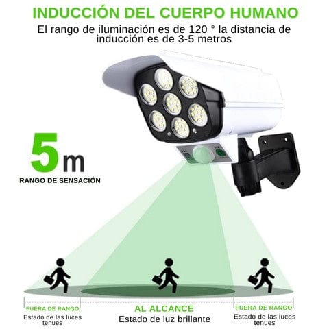 Foco Solar Led Tipo Cámara de Vigilancia